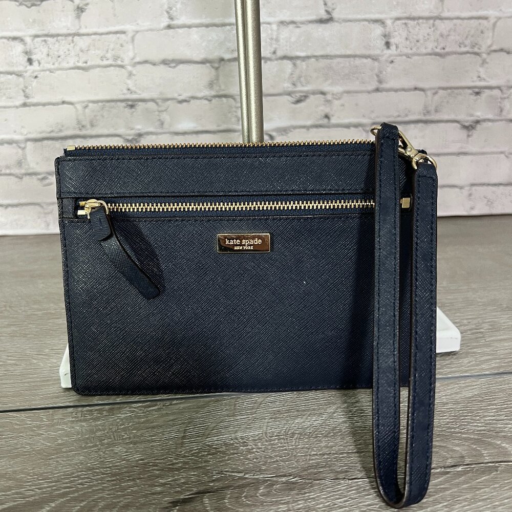 Kate Spade Laurel Way Tinie Saffiano Black Leather Wristlet